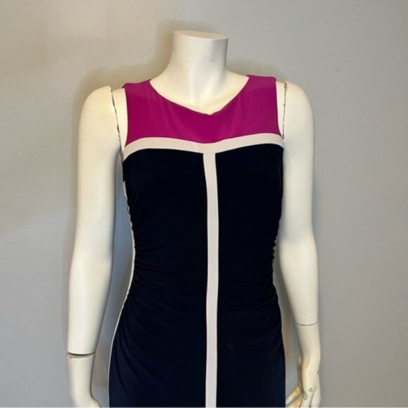 Ralph Lauren ColorBlock Sleeveless Sheath Dress in Navy Blue and Hot Pink - Picture 12 of 12